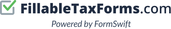 The FillableTaxForms Logo. FillableTaxForms is powered by FormSwift.