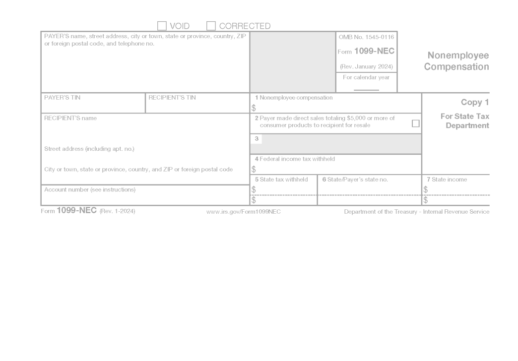 A preview of a blank 1099-NEC document